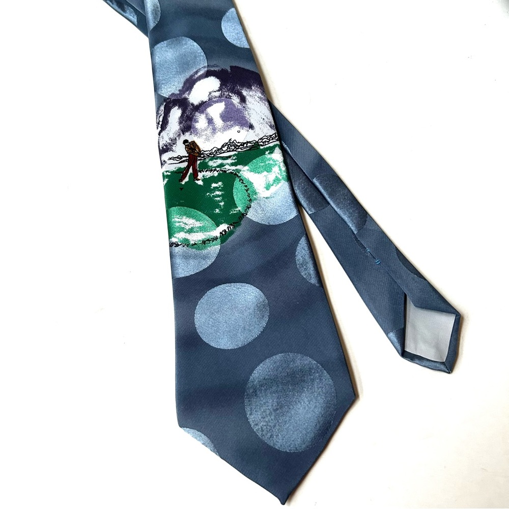 Hardy Amies of London Blue and Green Golf Motif Tie